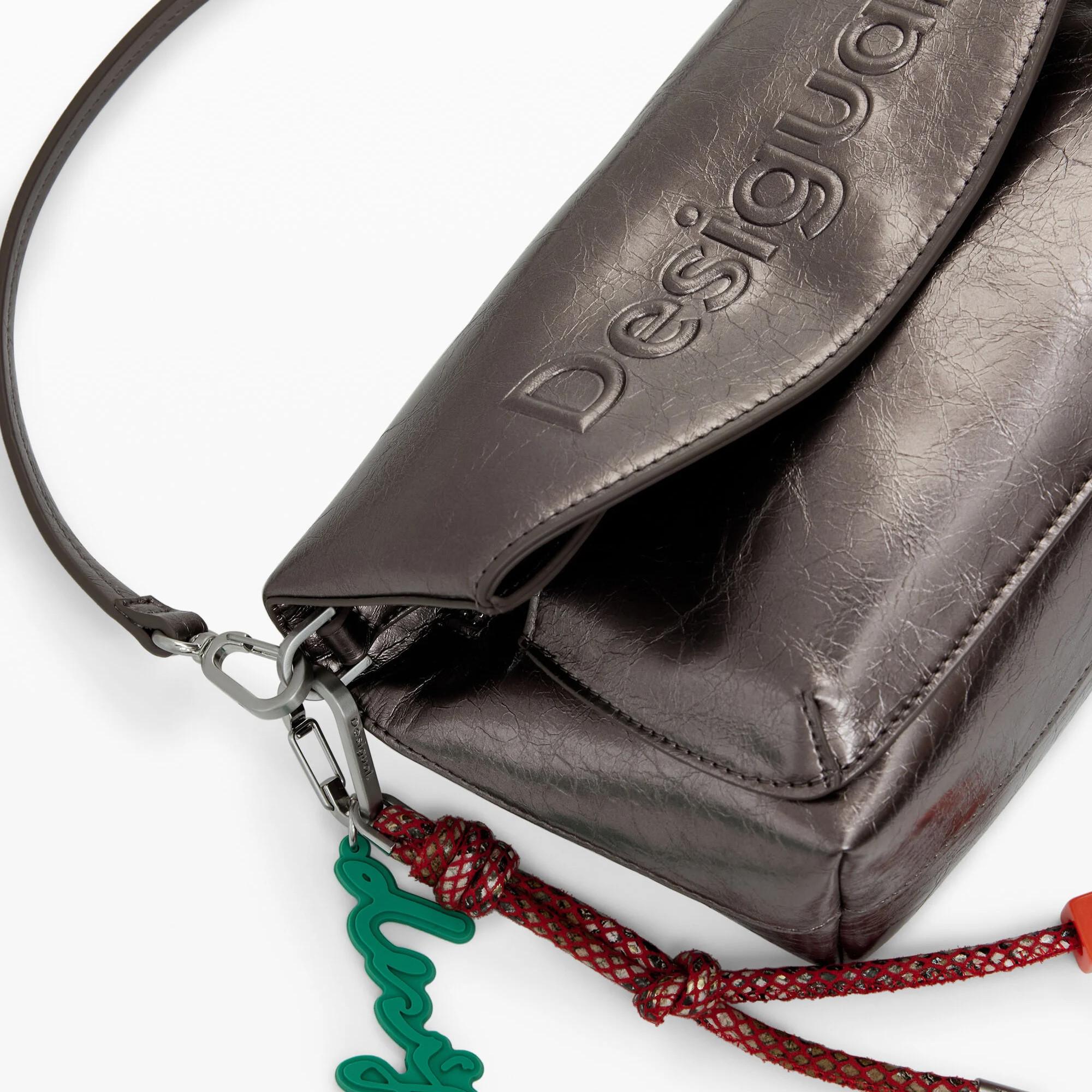 Desigual Borsa a Tracolla con Finitura Metallizzata  