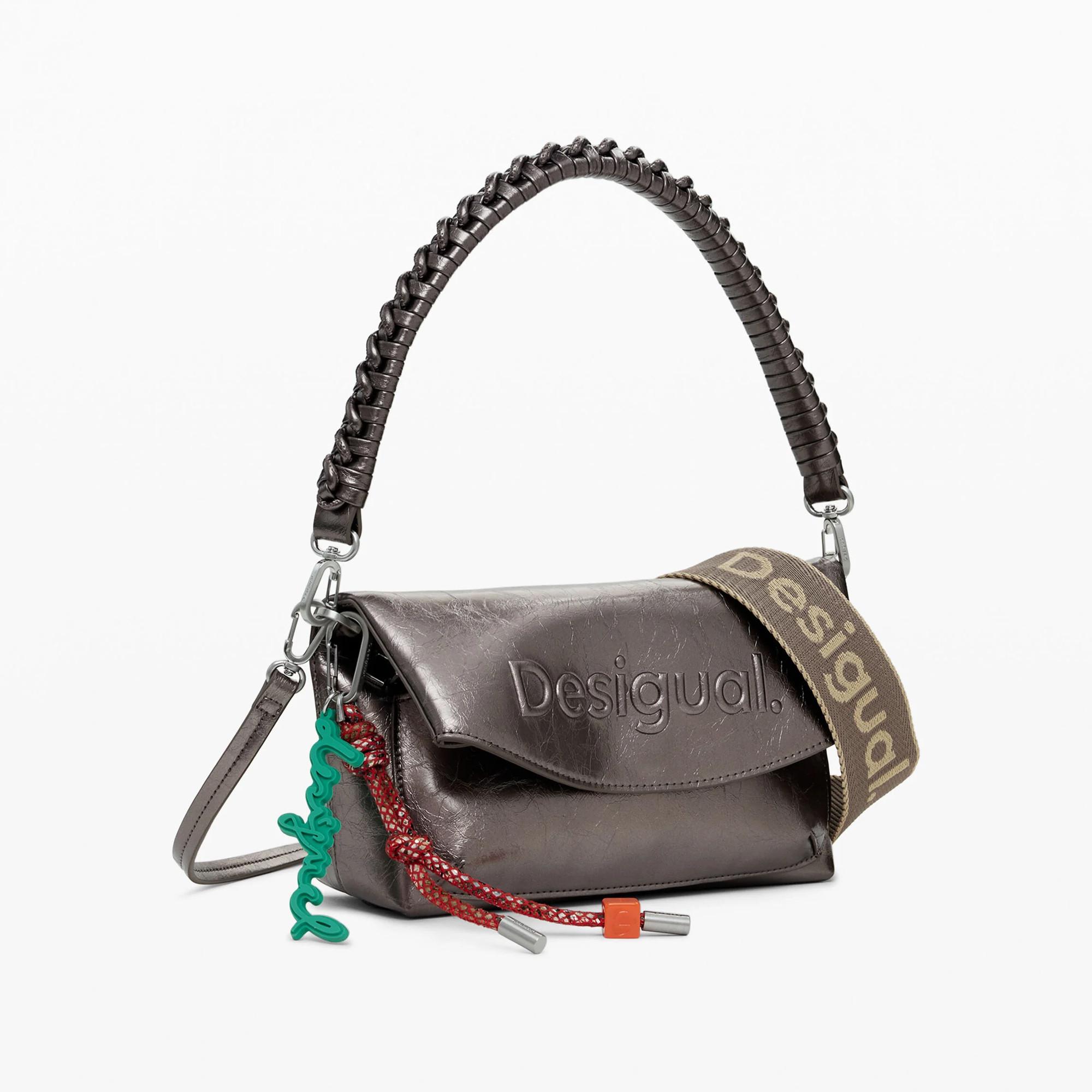 Desigual Borsa a Tracolla con Finitura Metallizzata  