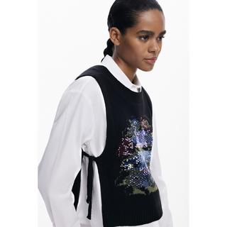 Desigual Blouse florale 2-en-1 avec gilet en maille amovible  