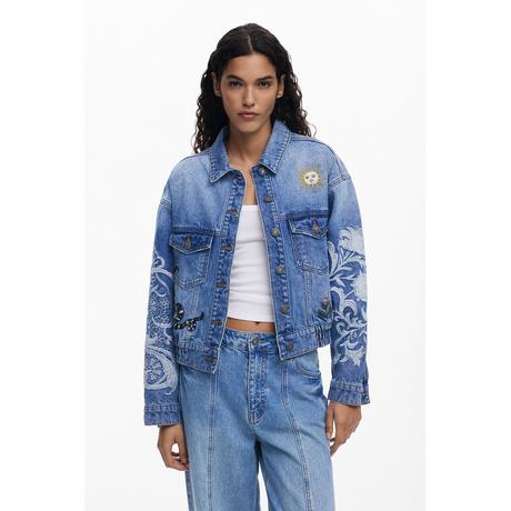 Desigual Giacca di Jeans Ricamata  