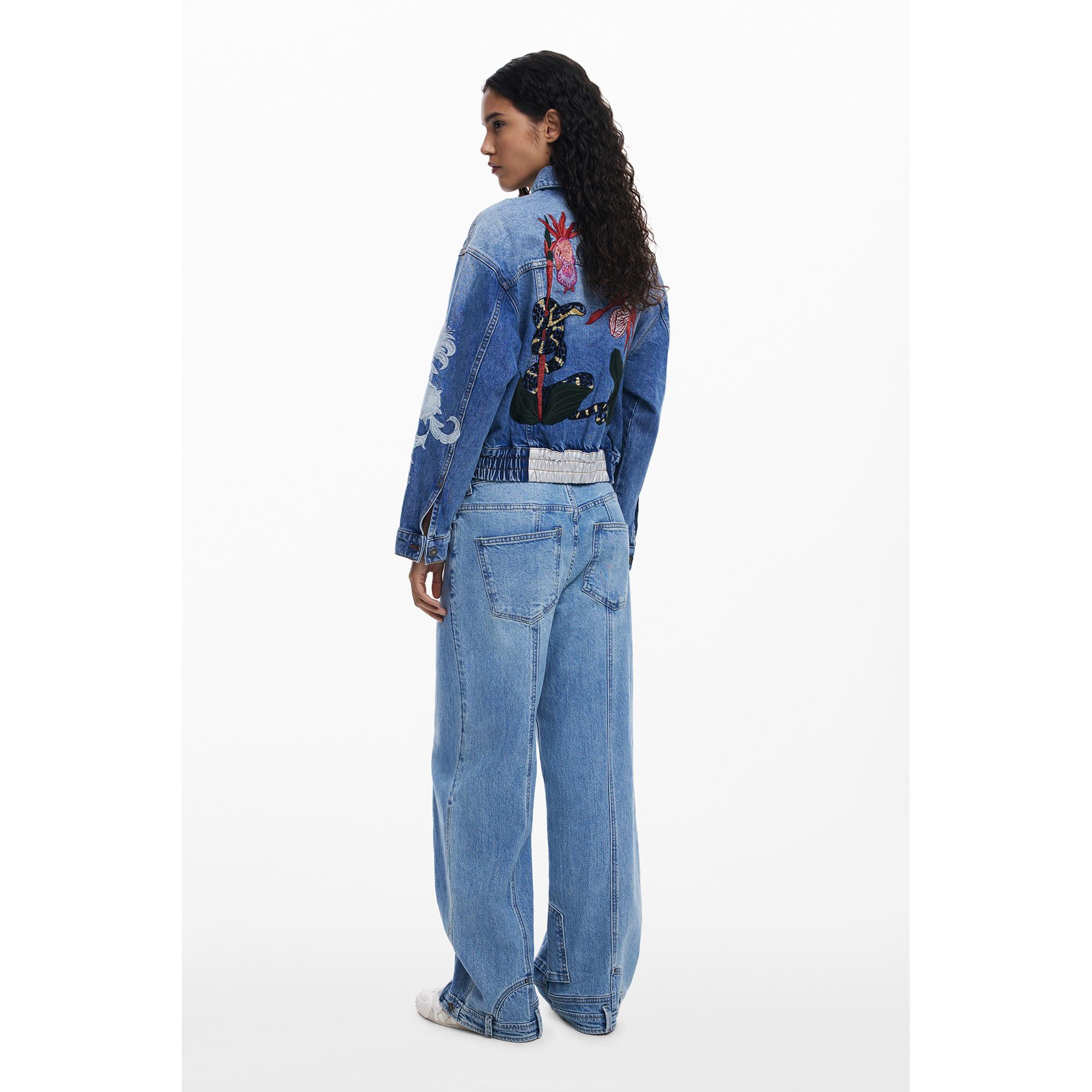 Desigual Giacca di Jeans Ricamata  