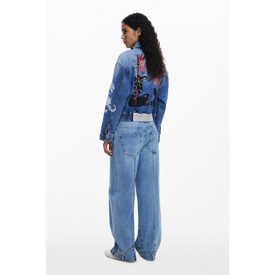 Desigual Giacca di Jeans Ricamata  