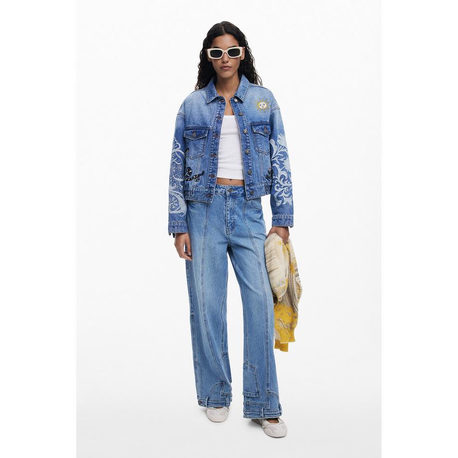 Desigual Giacca di Jeans Ricamata  