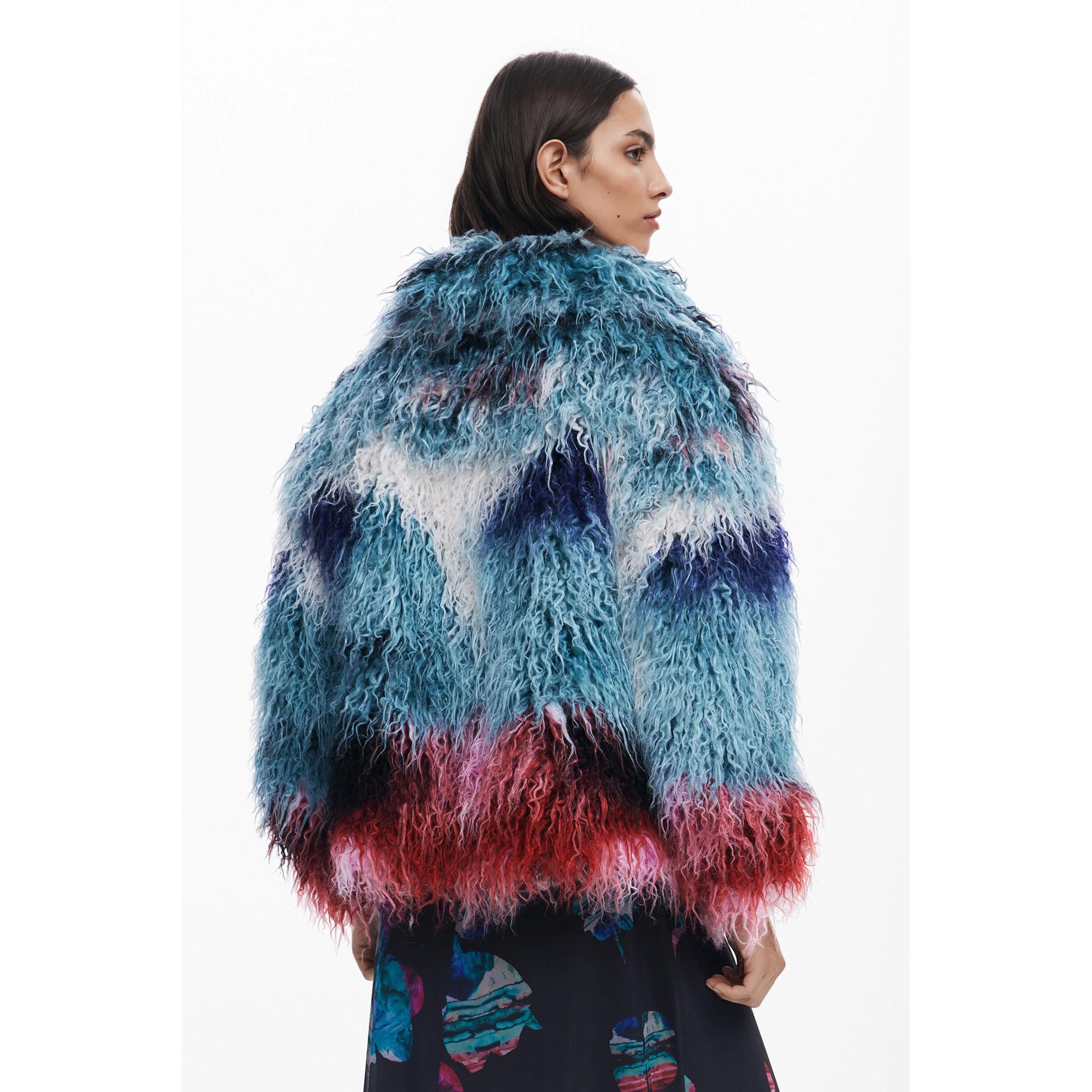 Desigual Giacca Shaggy in Pelliccia Sintetica  