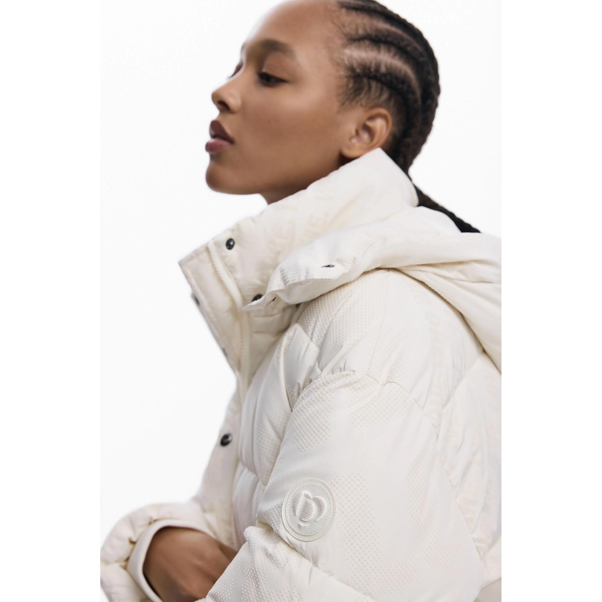 Desigual Lange Steppjacke mit Kapuze  