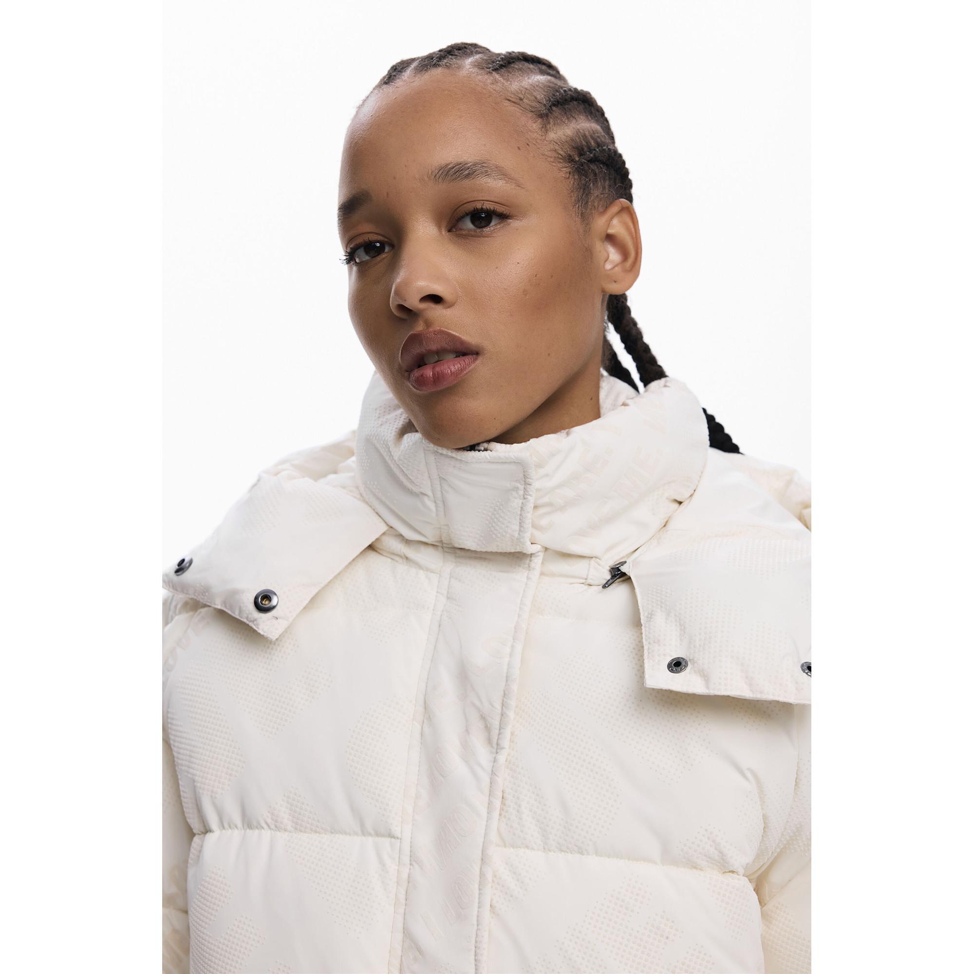 Desigual Lange Steppjacke mit Kapuze  