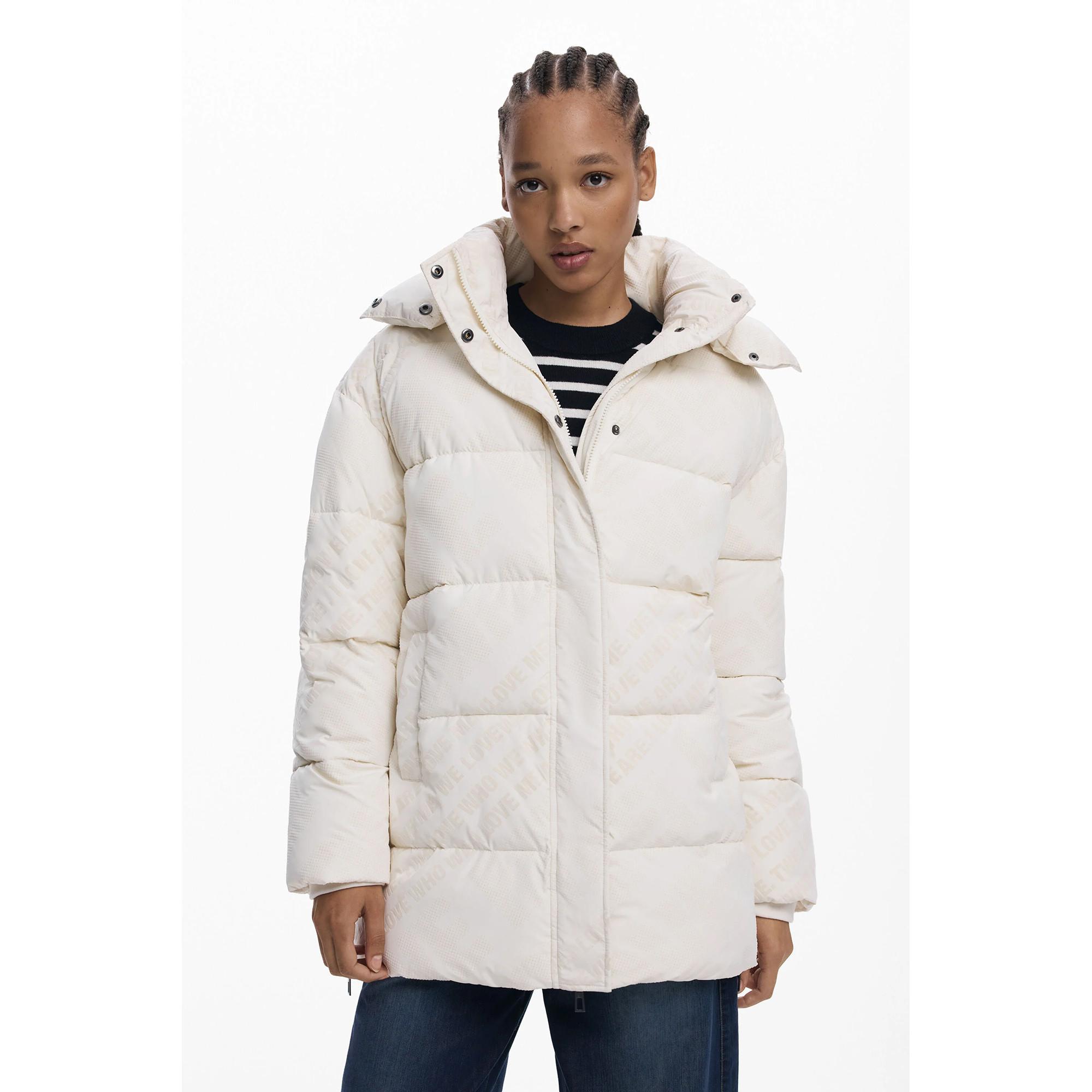 Desigual Lange Steppjacke mit Kapuze  