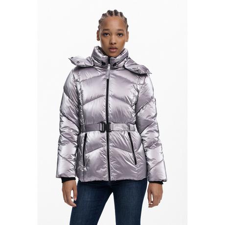 Desigual Giacca trapuntata metallizzata con cappuccio staccabile  