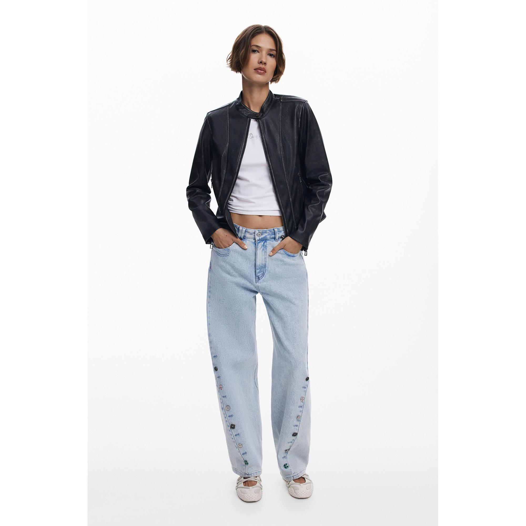 Desigual Giacca Effetto Pelle Usata  