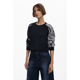 Desigual Pull Jacquard à Manches Motif  