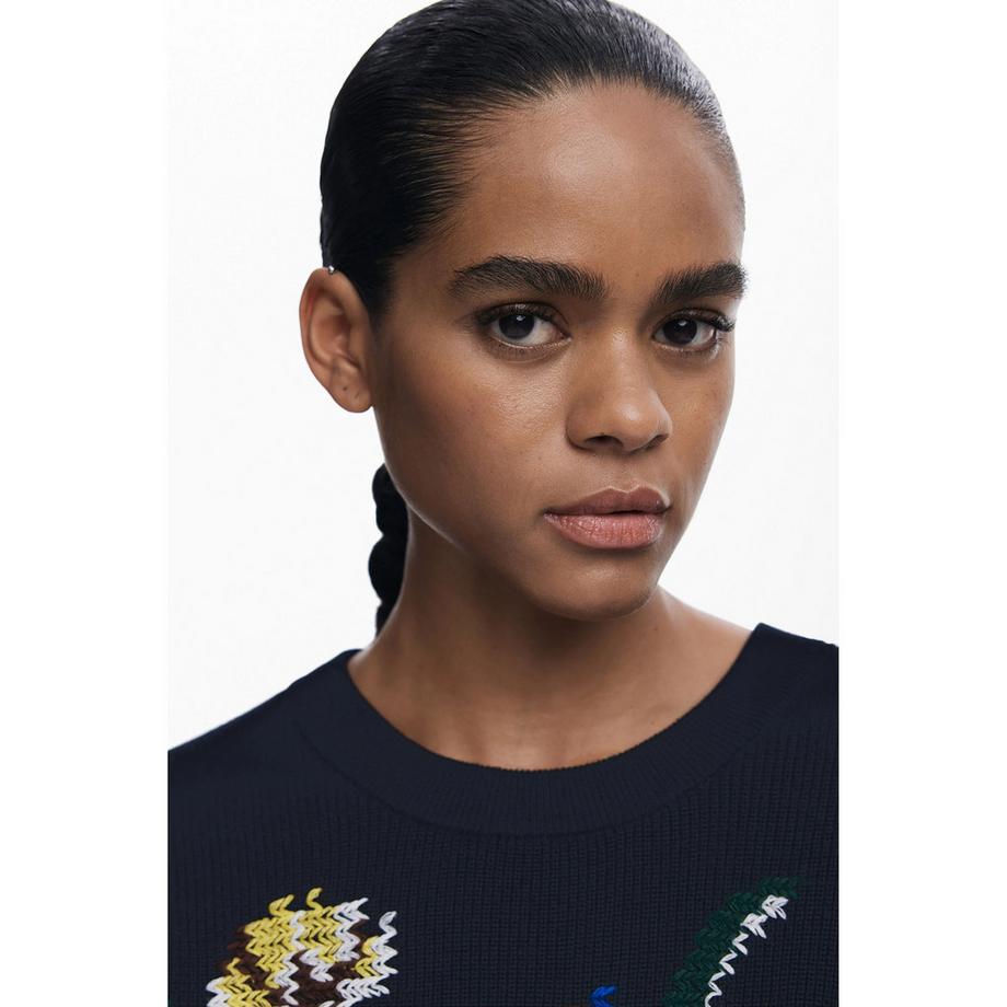 Desigual Jacquard Motif Floral Pullover  