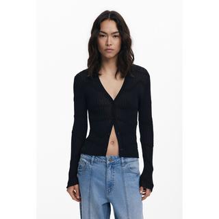 Desigual Floraler Jacquard Rippstrick Pullover  