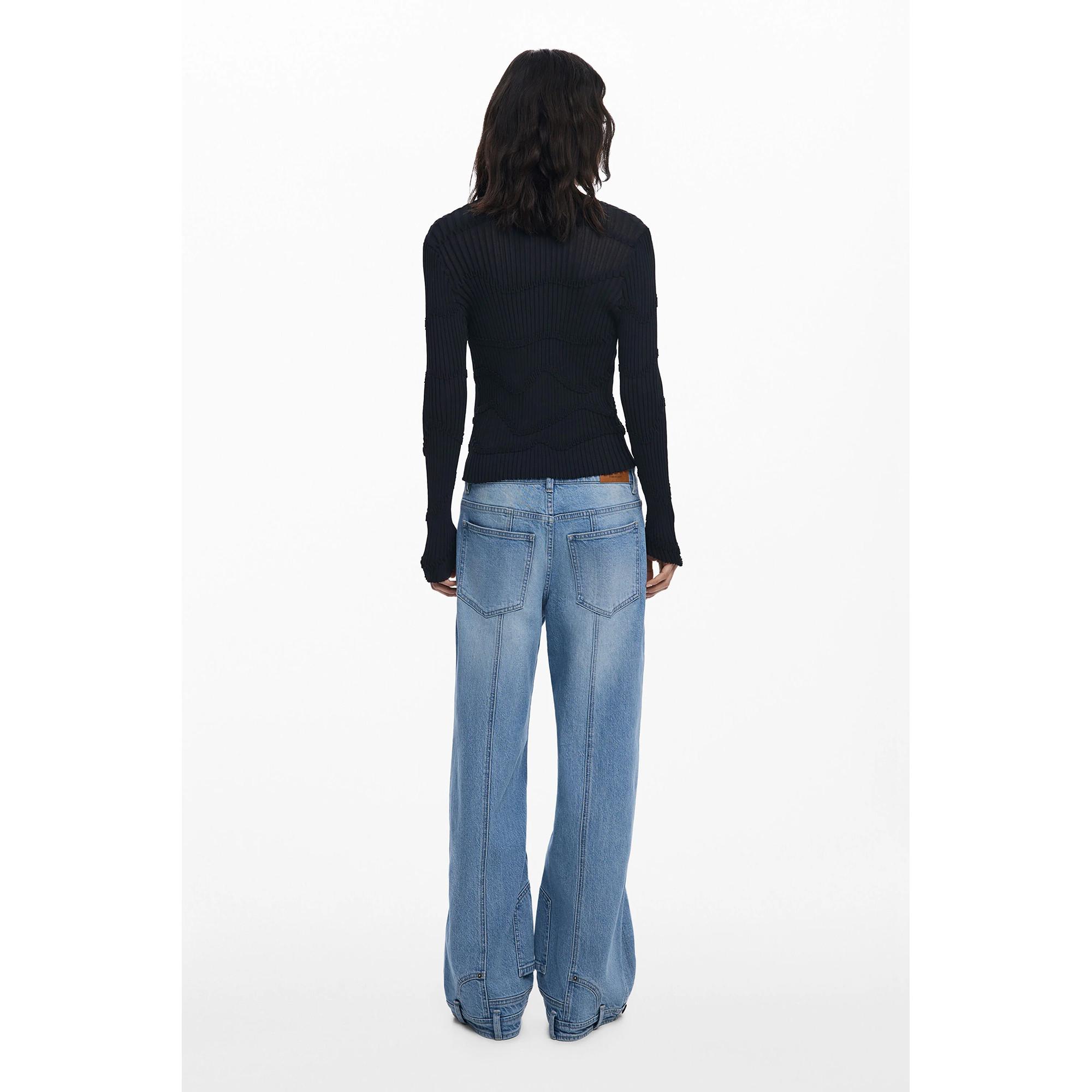 Desigual Floraler Jacquard Rippstrick Pullover  