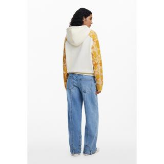 Desigual Kapuzen-Sweatshirt mit gemusterten Ärmeln  