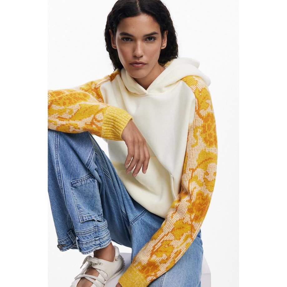 Desigual Kapuzen Sweatshirt gemusterte Ärmel  