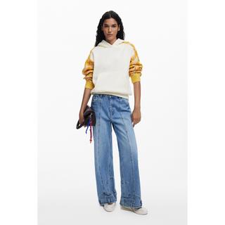 Desigual Kapuzen-Sweatshirt mit gemusterten Ärmeln  