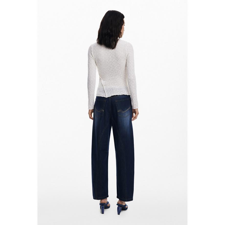 Desigual T-shirt Manches Longues Texturé  