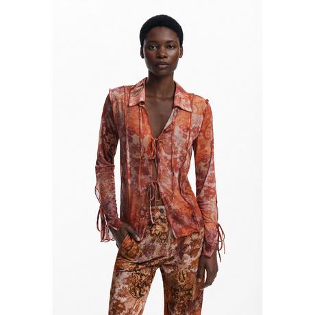 Desigual Chiffon Bluse mit ausgestellten Ärmeln  