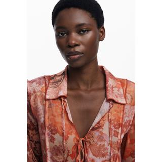 Desigual Chiffon Bluse mit ausgestellten Ärmeln  