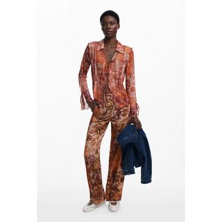 Desigual Chiffon Bluse mit ausgestellten Ärmeln  