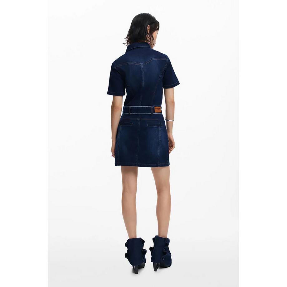 Desigual Robe Chemise Courte en Jean  