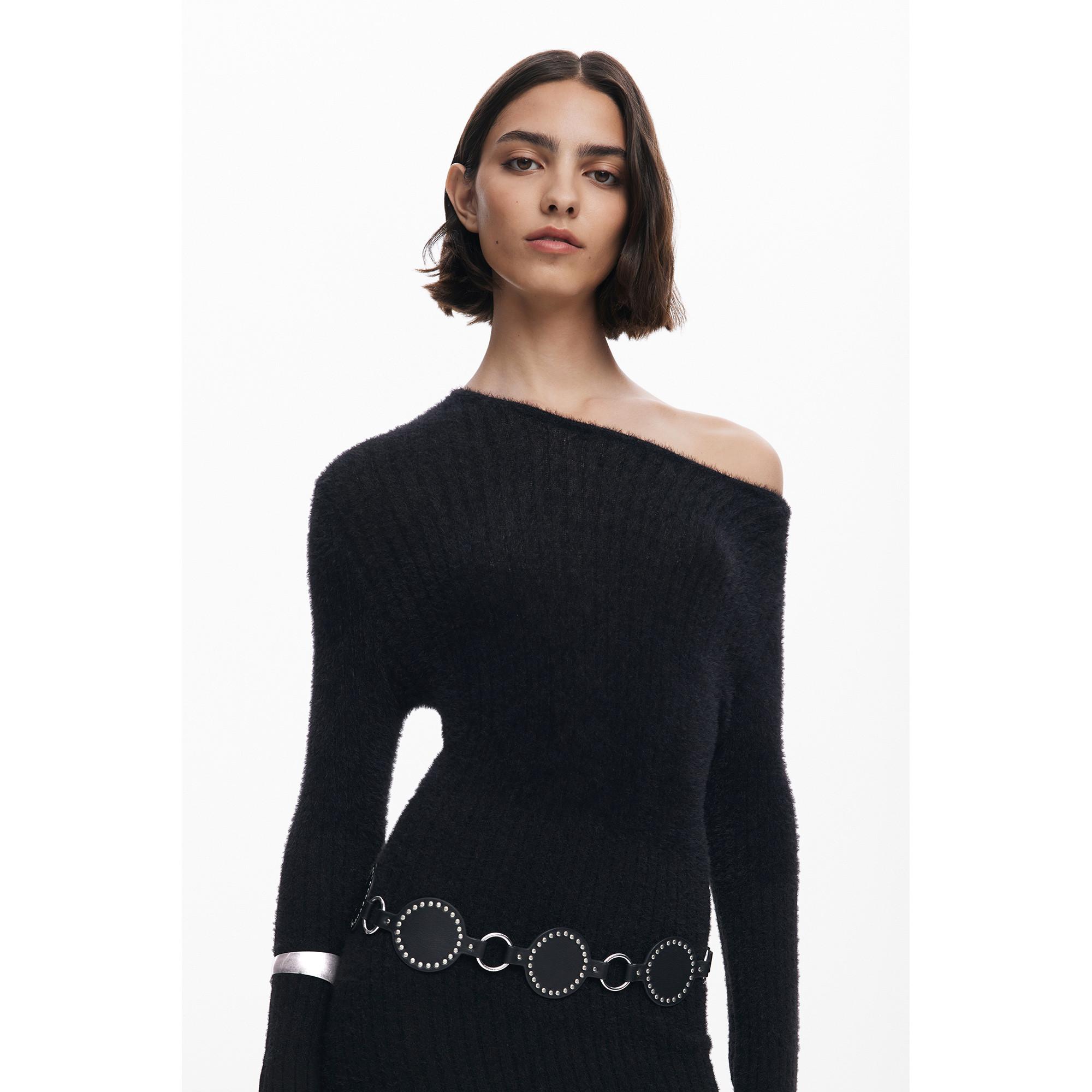 Desigual Bodycon Midikleid Langarm Rundhals  