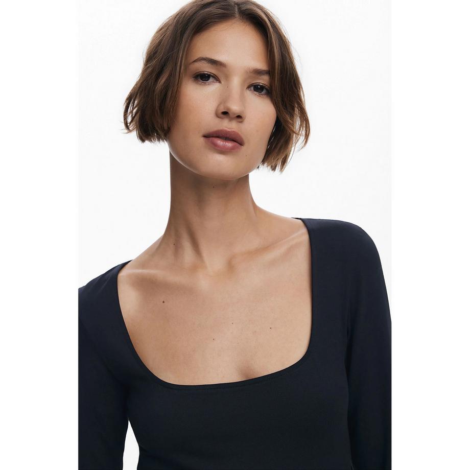 Desigual Midi Flared Langarmkleid Blumenmuster  