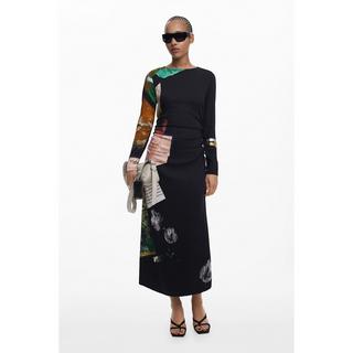 Desigual Robe Midi Asymétrique Manches Longues  