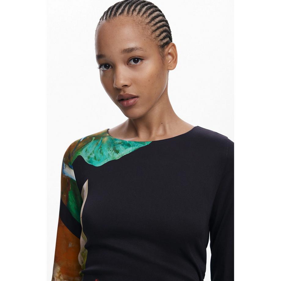 Desigual Robe Longue Asymétrique Manches Longues  