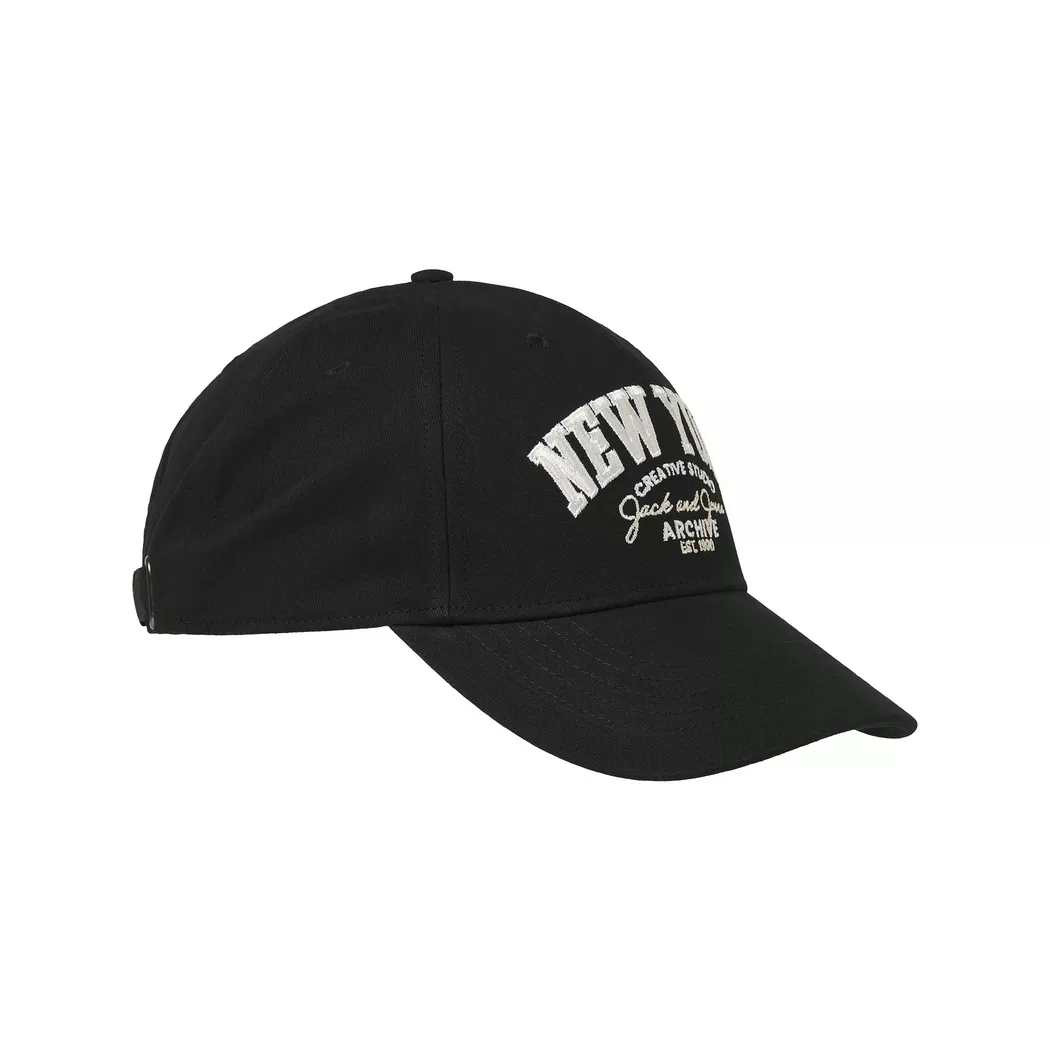 Baseball Cap JACK & JONES "JACSOFT BASE WASHED CAP SN", Herren, schwarz, Web, Baumwolle, unifarben, Caps, mit Branding 2