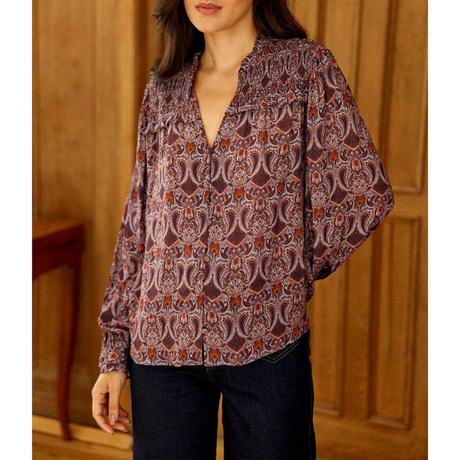 La Petite Etoile Bloema Paisley Print Langarmbluse  