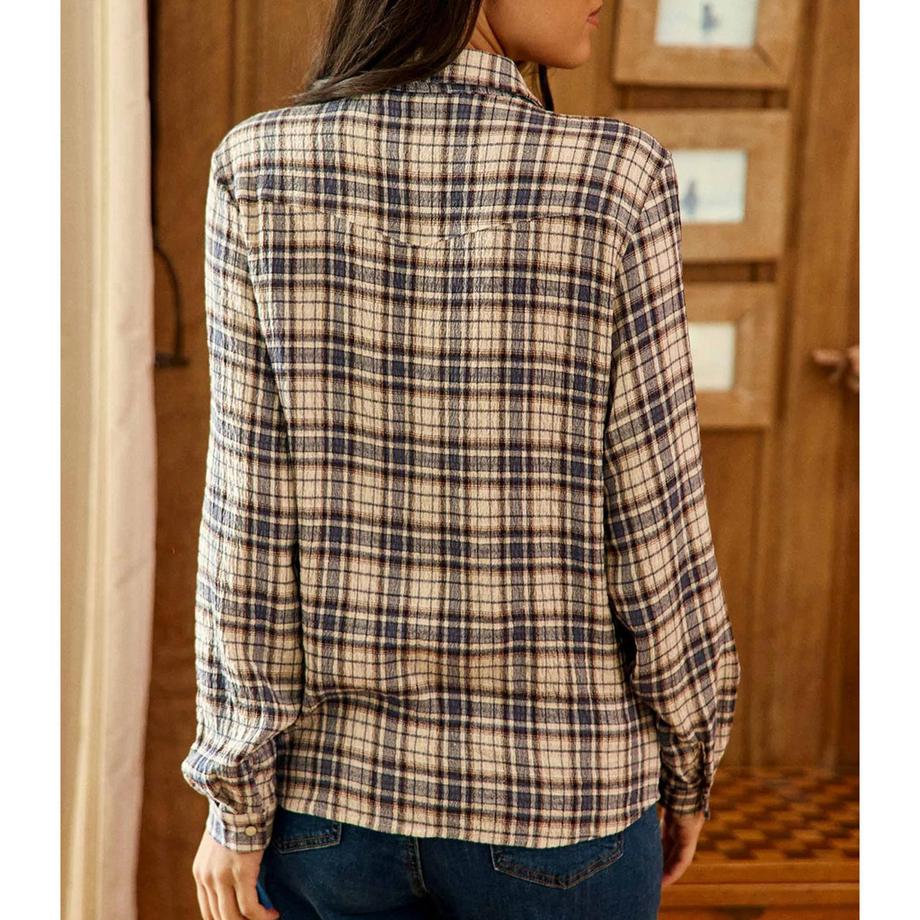 La Petite Etoile Chemisier Carreaux Manches Longues  