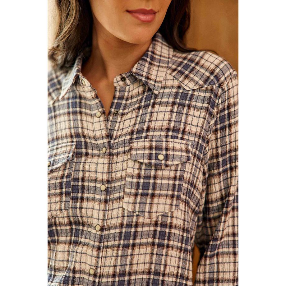 La Petite Etoile Chemisier Carreaux Manches Longues  