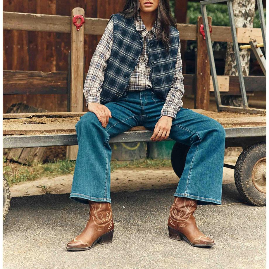 La Petite Etoile Chemisier Carreaux Manches Longues  