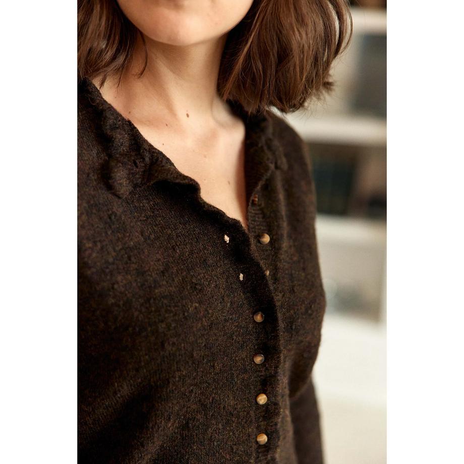 La Petite Etoile Meatrice Cardigan avec Bordure Volantée  