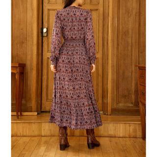 La Petite Etoile Rhea Paisley Print Langarm Maxikleid  