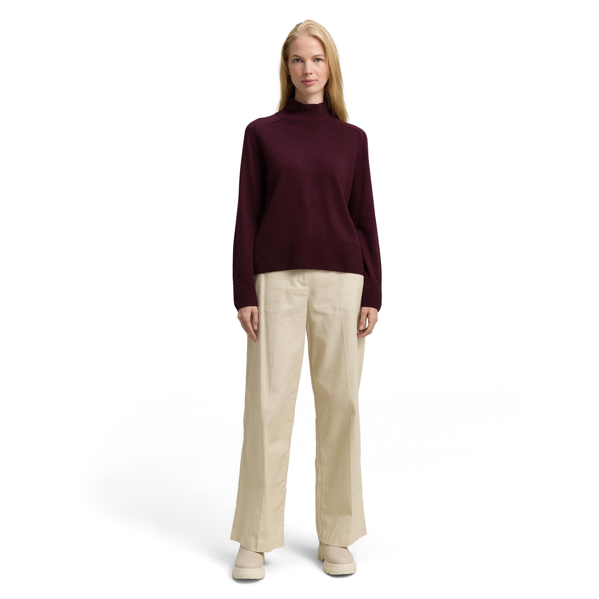 TOM TAILOR Strickpullover Melange Stehkragen  