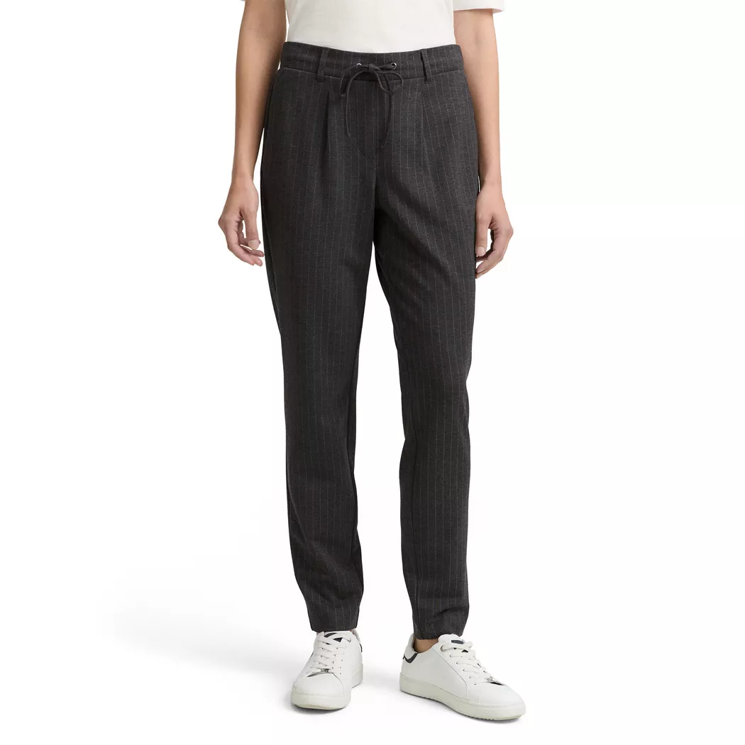 Tom Tailor Pantalon 1049380 Grey White Pinstripe 36 Femme
