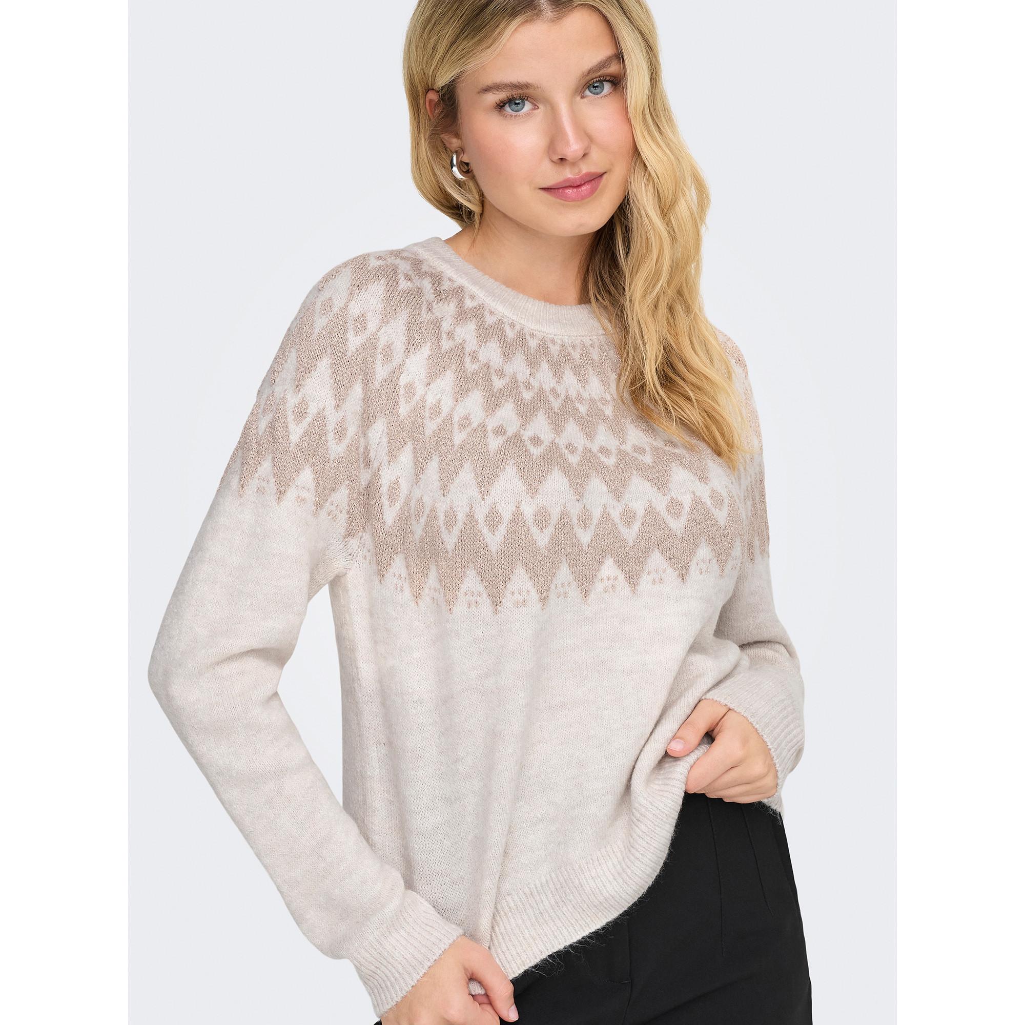 ONLY Gemusterter Pullover mit Glitzerfäden  