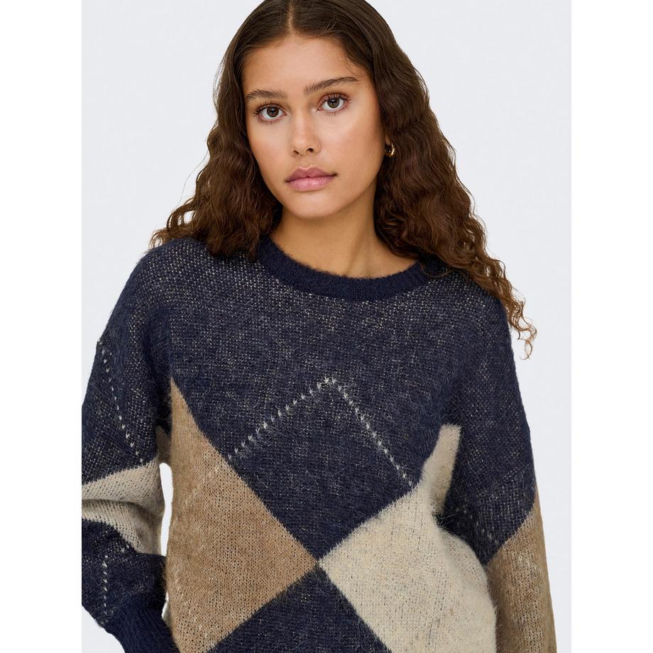 ONLY Pullover mit Argyle-Muster  