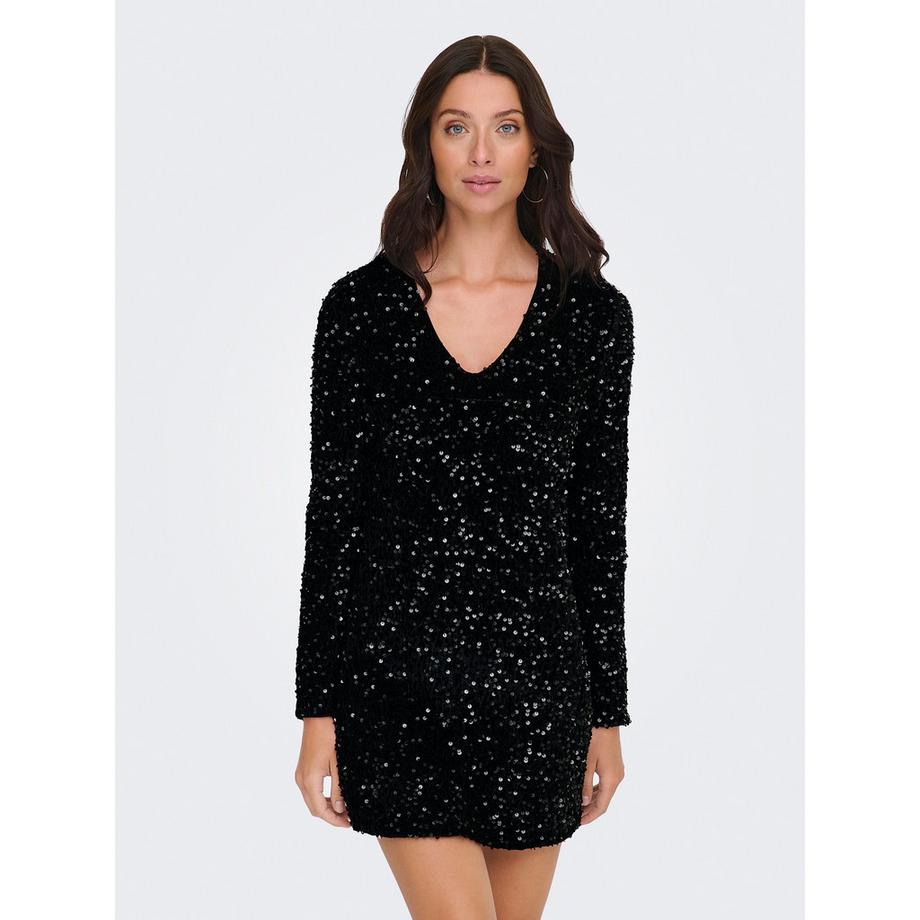 ONLY Robe Mini Paillettes Col V  