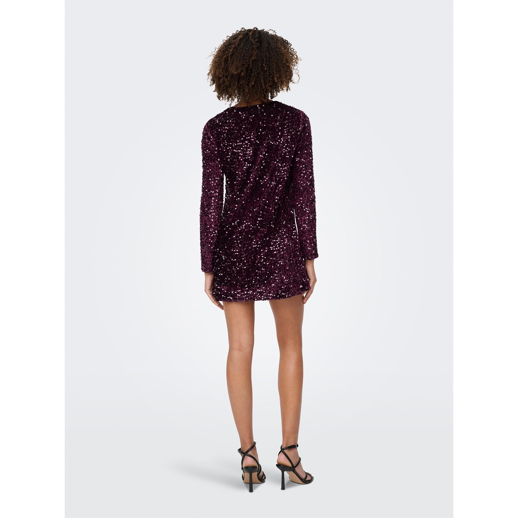 ONLY Pailletten V-Ausschnitt Minikleid  