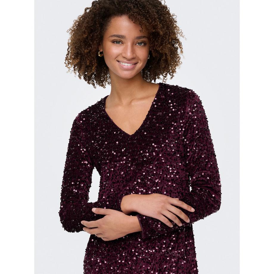 ONLY Robe Mini Paillettes Col V  