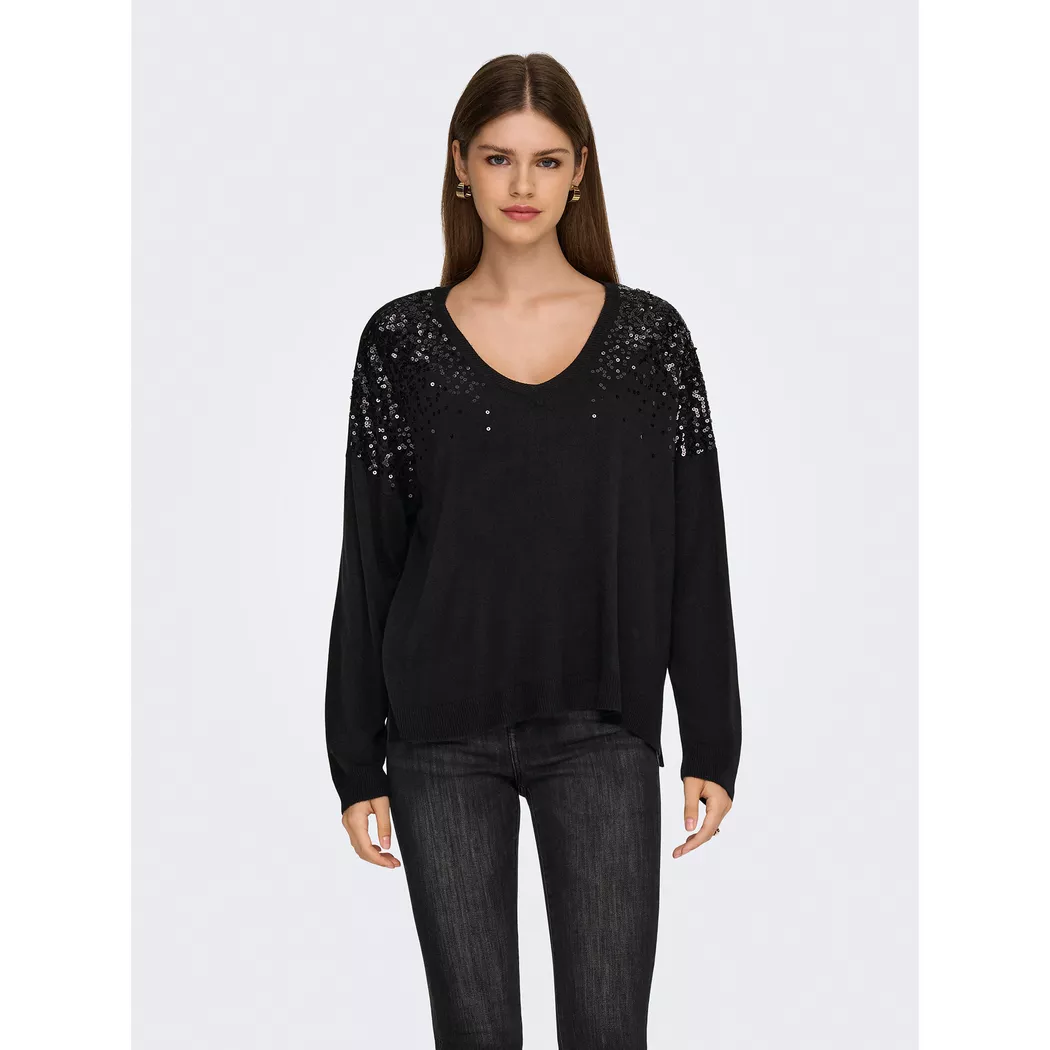 Pull Only ONLSTARRY LS SEQUIN Noir EU S,EU M,EU XS femmes 2