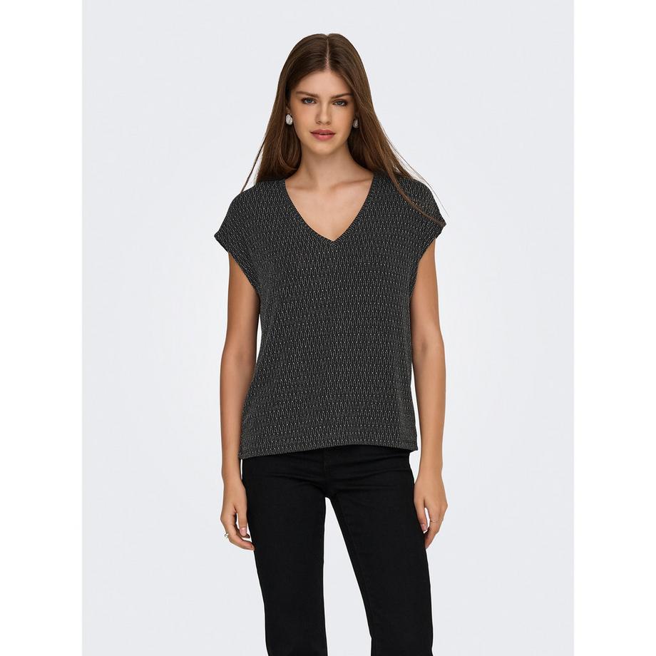 ONLY T-Shirt Col V Coupe Droite  