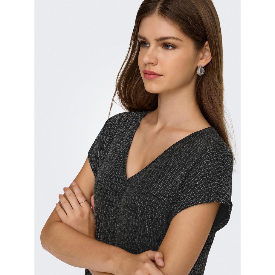 ONLY T-Shirt Col V Coupe Droite  