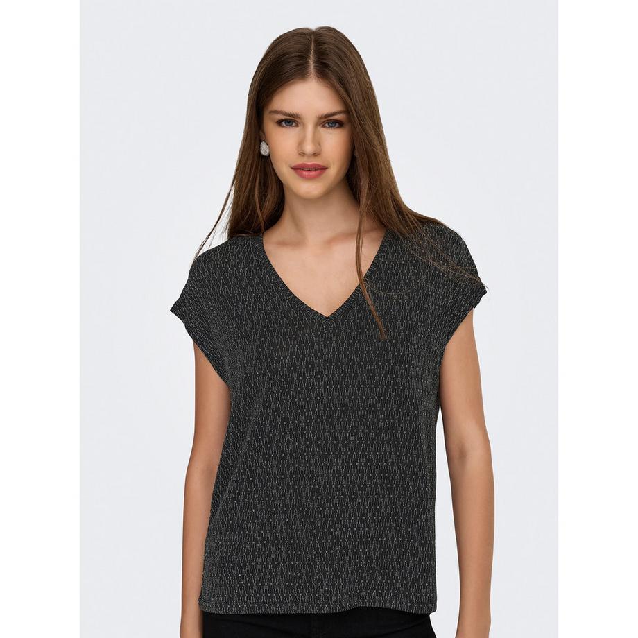 ONLY T-Shirt Col V Coupe Droite  
