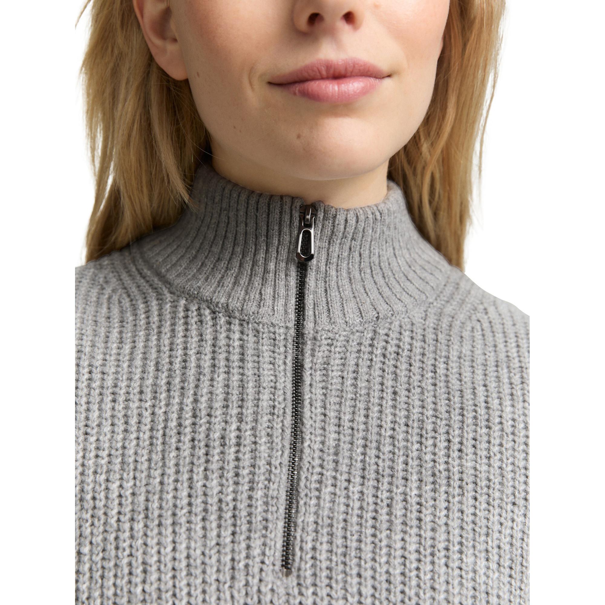 TOM TAILOR Gilet en maille avec demi-fermeture éclair  