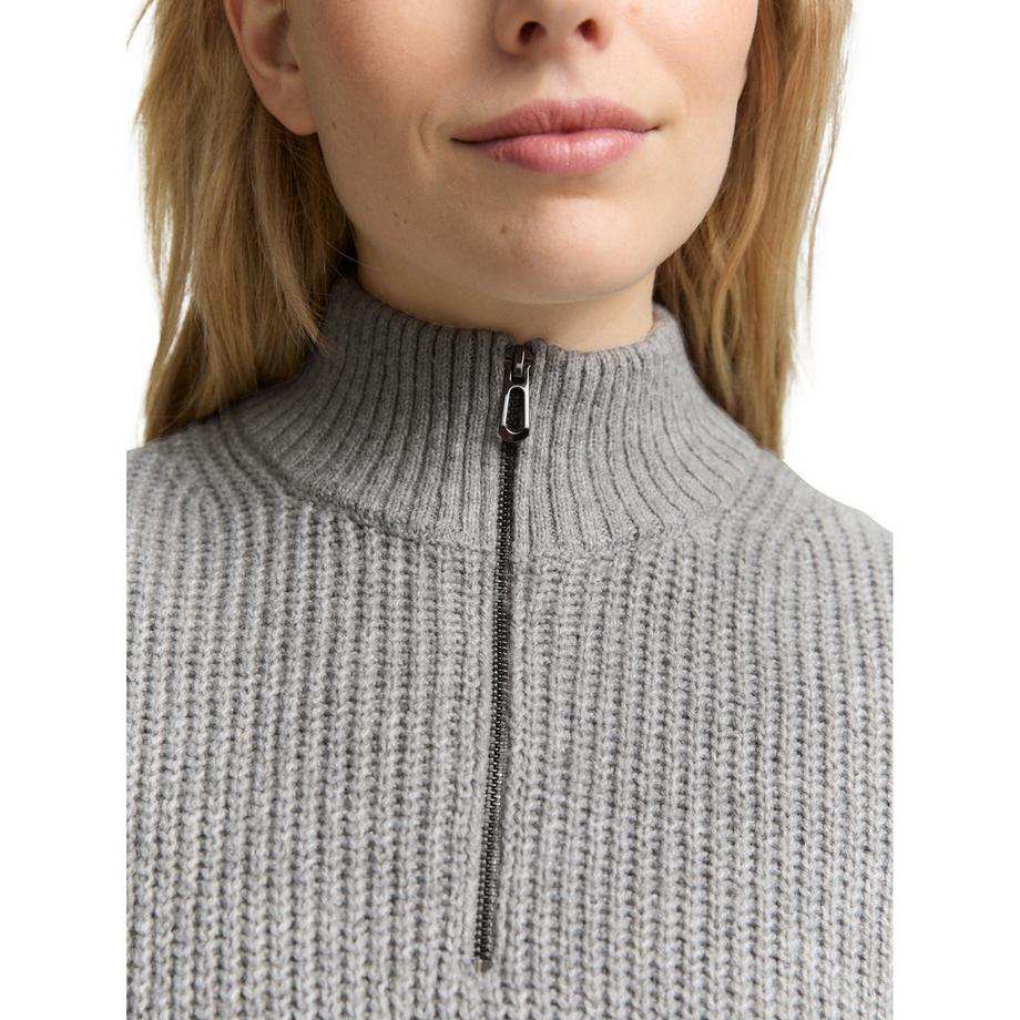 TOM TAILOR Gilet in maglia con mezza cerniera  