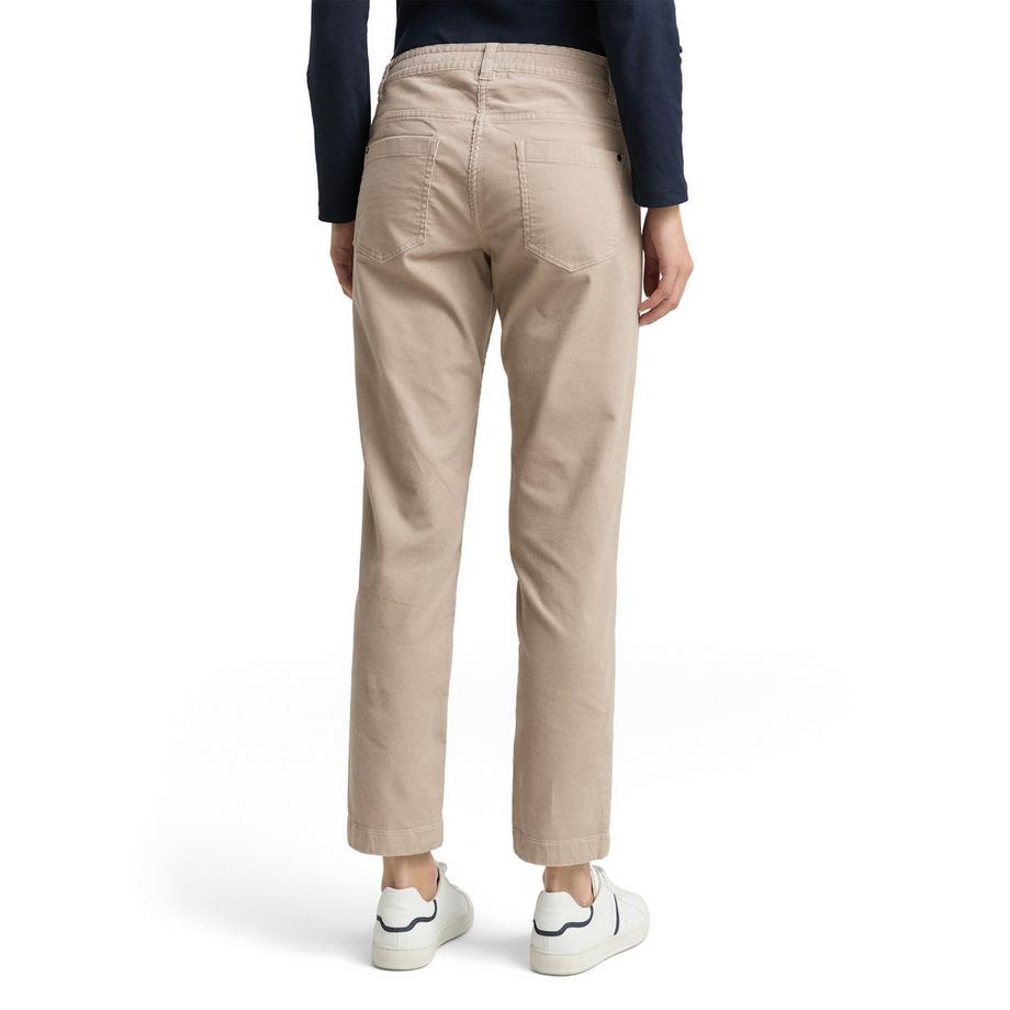 TOM TAILOR Pantalon Tapered Fit en Coton Côtelé  